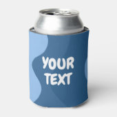 CUSTOM Blue Waves Curves Niedlich farbenfroh gestr Dosenkühler (Kanne Vorderseite)