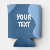CUSTOM Blue Waves Curves Niedlich farbenfroh gestr Dosenkühler (Rückseite)