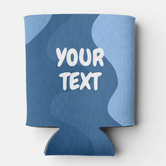 CUSTOM Blue Waves Curves Niedlich farbenfroh gestr Dosenkühler (Rückseite)