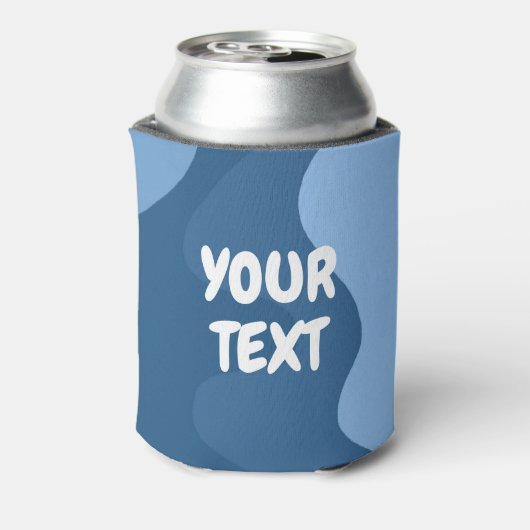 CUSTOM Blue Waves Curves Niedlich farbenfroh gestr Dosenkühler (Kanne Rückseite)