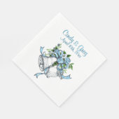 Custom Blue Wedding Bells Serviette (Ecke)