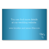 Custom Blue Wedding Unterkunft Card Herz Tischnummer (Rückseite)