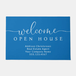 Custom Blue Welcome Open House Real Anwesen Fußmatte