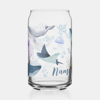 Custom Blue Whale and Turtle Ocean Bubble Scene Dosenglas