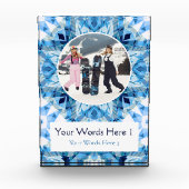 Custom Blue White Christmas Decor Gift Fotoblock (Vorderseite)
