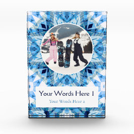 Custom Blue White Christmas Decor Gift Fotoblock