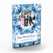 Custom Blue White Christmas Decor Gift Fotoblock (Links)
