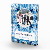 Custom Blue White Christmas Decor Gift Fotoblock (Rechts)