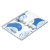 Custom Blue & White circle loops Dankbarkeit Journ Notizblock (Linke Seite)