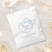 Custom Blue White Hand Drawing Heart Bow Vielen Da Geschenktütchen (Ausgeschnitten)