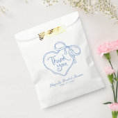 Custom Blue White Hand Drawing Heart Bow Vielen Da Geschenktütchen (Versiegelt)