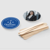 Custom Blue White Law School Graduation Party Fächer (Non-assembled)