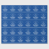 Custom Blue White Law School Graduation Party Geschenkpapier (Flach)