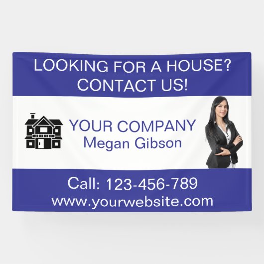 Custom Blue & White Real Estate Agency Banner (Horizontal)