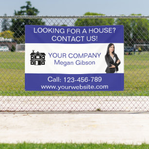 Custom Blue & White Real Estate Agency Banner