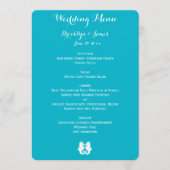 Custom Blue White Seepferd Wedding Menu Menükarte (Vorderseite)
