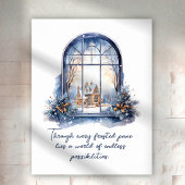 Custom Blue White Snow Nordic Winter Inspiration Poster