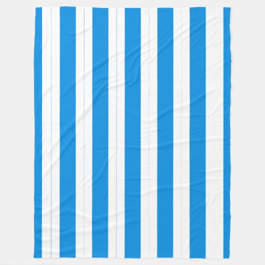 Custom Blue White Striping Elegante Moderne Groß Fleecedecke (Vorderseite)