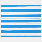 Custom Blue White Striping Elegante Moderne Groß Fleecedecke (Vorderseite (Horizontal))