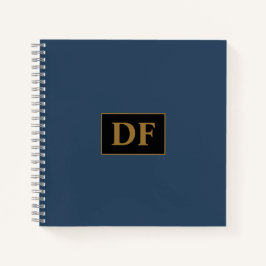 Custom Blue with Gold Initials Notebook Notizblock