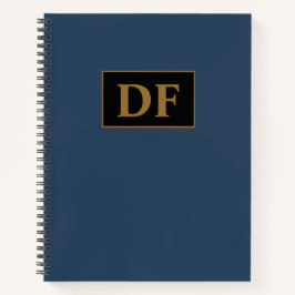 Custom Blue with Gold Initials Notebook Notizblock