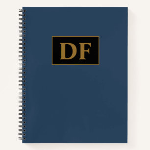 Custom Blue with Gold Initials Notebook Notizblock