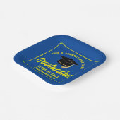 Custom Blue Yellow Graduation Party Square Pappteller (Gewinkelt)