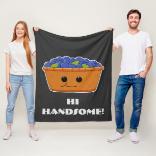 Custom Blueberries Illustration Novelty Fleecedecke