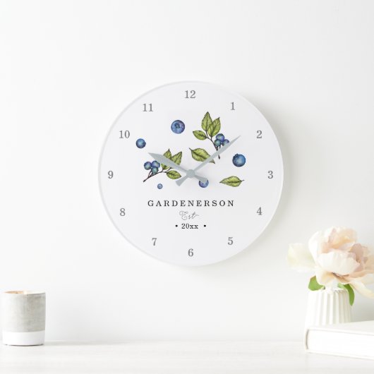 Custom Blueberry Große Wanduhr (Zuhause)