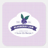 Custom ・ Blueberry Jam DIY Canning Quadratischer Aufkleber (Vorderseite)