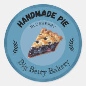 Custom Blueberry Pie Labels | Personalisierte Bäck Runder Aufkleber (Vorderseite)