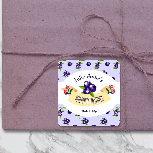 Custom ・ Blueberry reserviert DIY Canning Quadratischer Aufkleber