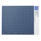 Custom Blueprint Engineering Graph Pad with Logo Notizblock (Vorderseite)