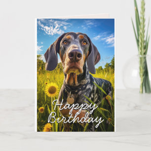Custom Bluetick Coonhound Birthday Card Dankeskarte