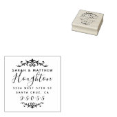 Custom Blüh Wedding Couple Rücksendeadresse Gummistempel (Stempel)