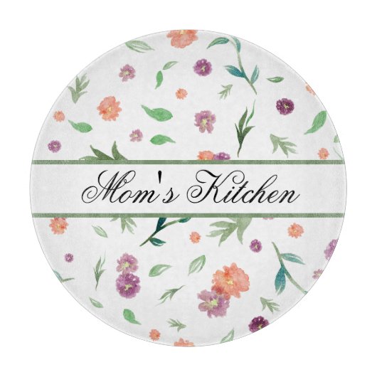 Custom Blume Kitchen Board - Geschenk für die Mama Schneidebrett (Vorderseite)