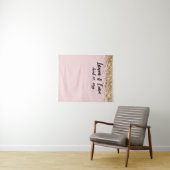 Custom Blush Black & Gold Wedding Foto Booth Prop Wandteppich (Beispiel (Horizontal))