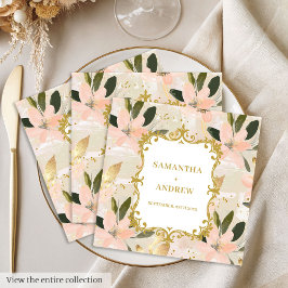 Custom Blush Gold Hochzeitspapier Napkins Serviette