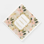 Custom Blush Gold Hochzeitspapier Napkins Serviette (Ecke)