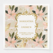 Custom Blush Gold Hochzeitspapier Napkins Serviette (Vorderseite)