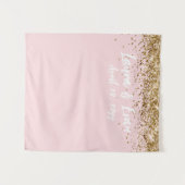 Custom Blush Gold & White Wedding Foto Booth Prop Wandteppich (Vorderseite (Horizontal))