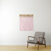 Custom Blush Gold & White Wedding Foto Booth Prop Wandteppich (Beispiel)