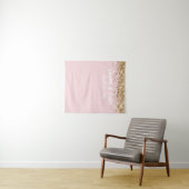 Custom Blush Gold & White Wedding Foto Booth Prop Wandteppich (Beispiel (Horizontal))