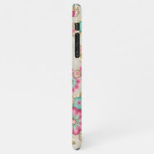 Custom Blush Pink Aquamarin Aqua Blue Blumenmuster iPhone Hülle (Linke Seite)