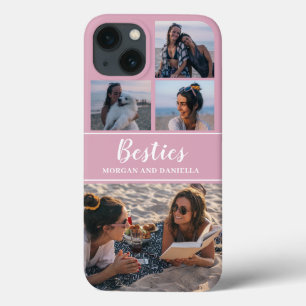 Custom Blush Pink Best Friends Foto Collage Case-Mate iPhone Hülle