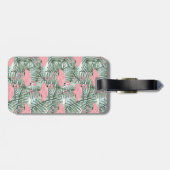 Custom Blush Pink Flamingoes Palm Leafs Muster Gepäckanhänger (Rückseite horizontal)