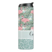 Custom Blush Pink Flamingoes Palm Leafs Muster Thermosbecher (Nach links gedreht)