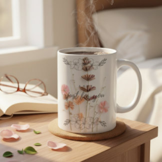 Custom Blush Pink Floral "A GIFT Just For You" Kaffeetasse