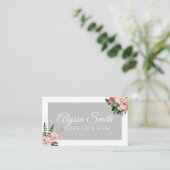 Custom Blush Pink Floral Bouquet Visitenkarte (Stehend Vorderseite)