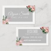 Custom Blush Pink Floral Bouquet Visitenkarte (Vorne/Hinten)